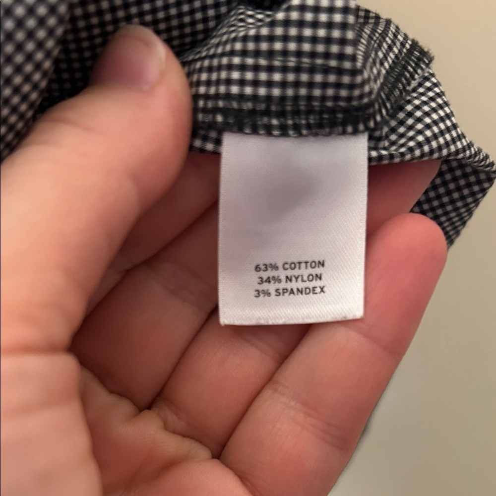 Women’s Halogen Mini Checks Black and White Button Down Size S - Picture 3 of 7